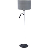 Lampa Podłogowa HOTEL PLUS Czarny Szary Abażur 1xE27 1xG9 168cm