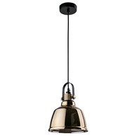 Lampa Wisząca AMALFI Czarny Złoty Klosz 1xE27 20cm