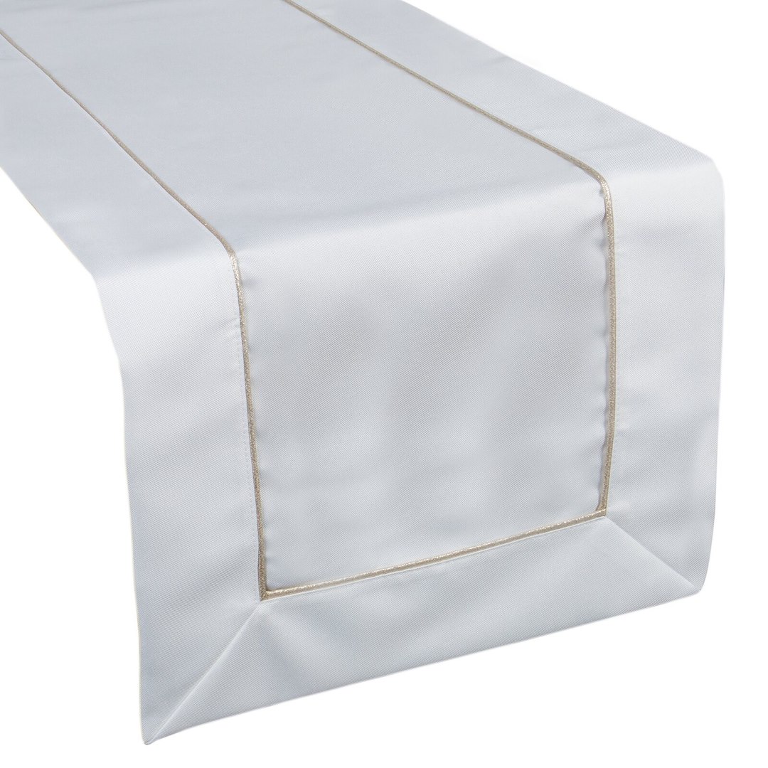 Bieżnik MADELE 40x140 cm biały złoty