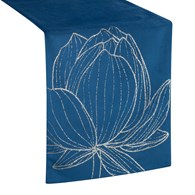 Bieżnik welwetowy BLINK 12 35x140 cm granatowy