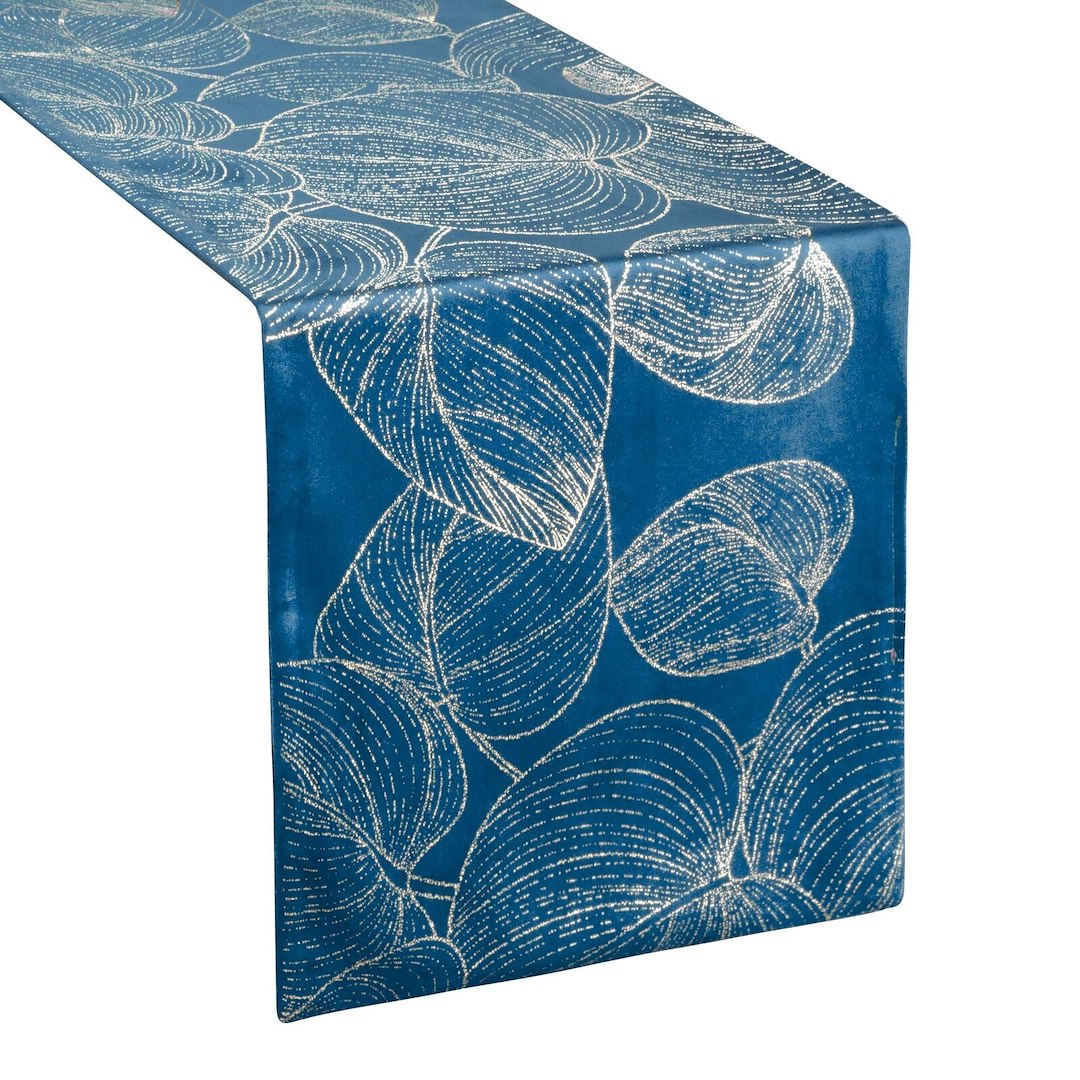 Bieżnik velvetowy BLINK 16 35x140 cm granatowy