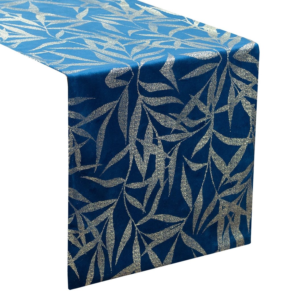 Bieżnik velvetowy BLINK 15 35x180 cm granatowy