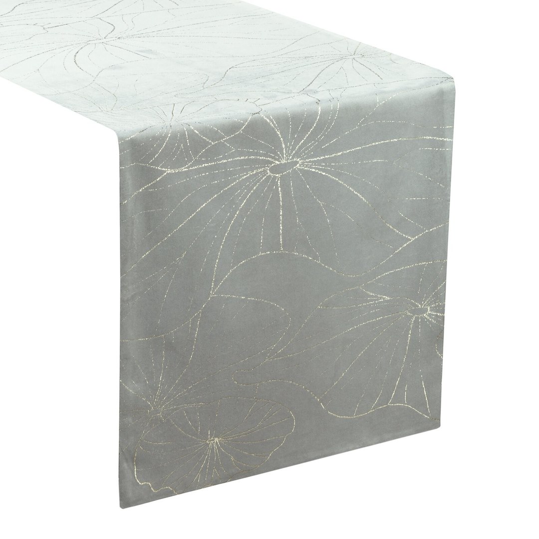 Bieżnik velvetowy BLINK 18 35x140 cm srebrny