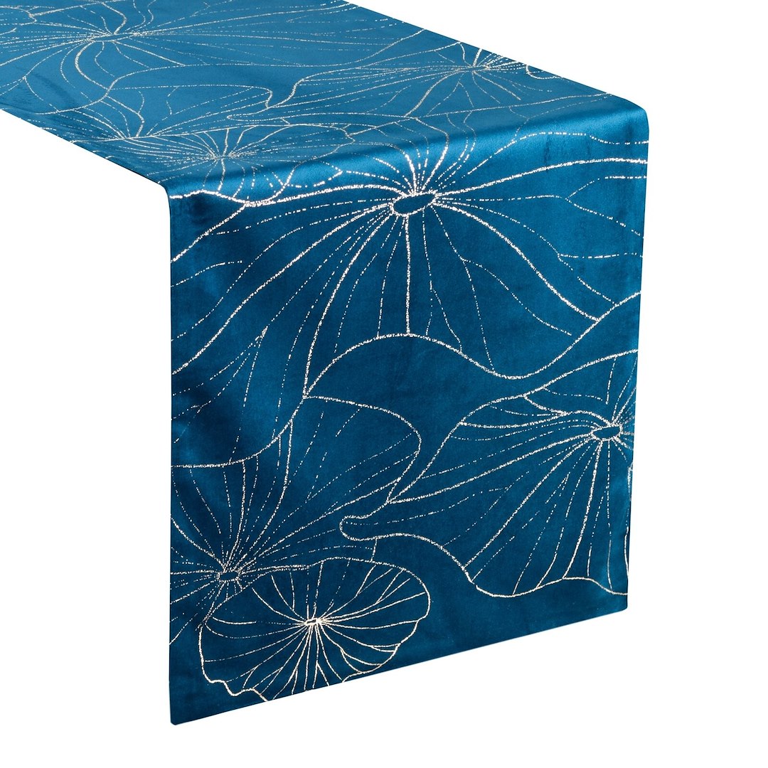 Bieżnik velvetowy BLINK 18 35x180 cm granatowy