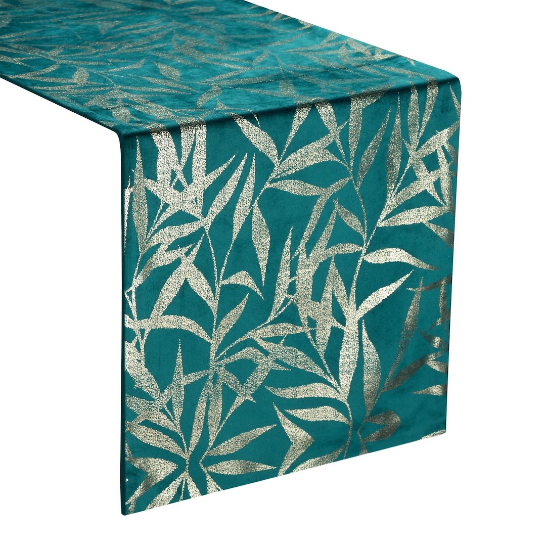 Bieżnik velvetowy BLINK 15 35x220 cm ciemnoturkusowy
