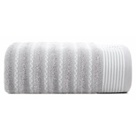 Ręcznik LEO 70x140 cm srebrny   Klasyczny ręcznik LEO z bordiurą w pasy