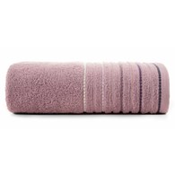 Ręcznik IZA 50x90 cm liliowy    Klasyczny, jednokolorowy ręcznik z bordiurą w pasy