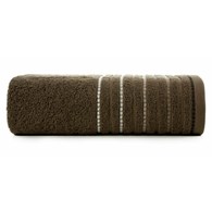 Ręcznik IZA 50x90 cm brązowy     Klasyczny, jednokolorowy ręcznik z bordiurą w pasy