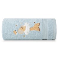 Ręcznik BABY41 50x90 cm niebieski Mięciutki i bardzo delikatny dziecięcy ręcznik kąpielowy z chłonnej tkaniny frotte z naturalnej bawełny