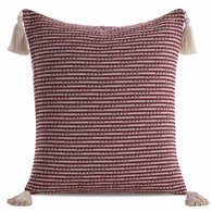 Poszewka BOHO 45cm x 45cm bordo frędzle Poszewka dekoracyjna w stylu boho zdobiona frędzlami, rozmiar: 45 cm x 45 cm, kolor czarny