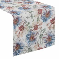 Bieżnik FLORE 7 40x140 cm biały kwiaty