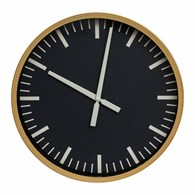Zegar ścienny 40 cm kontrastowy dworcowy Duży zegar dworcowy o średnicy 40 cm, granatowa tarcza