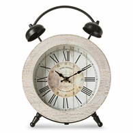 Zegar stojący 20 cm forma retro budzika Zegar stołowy w formie budzika w stylu retro, średnica 20 cm