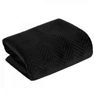 Czarna narzuta SOFIA 200x220 cm Elegancka narzuta na łóżko z miękkiego welwetu pikowanego w dużą, gęstą jodełkę, czarna.
