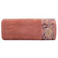 Ręcznik ELSA/01 50x90 cm pomarańczowy Gruby, miękki i chłonny ręcznik z oryginalnym kwiatowym zdobieniem doskonale sprawdzi się w każdej łazience.