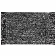 Dywanik łazienkowy LANA 50x70 czarny Miękki dywanik łazienkowy z frędzlami, w kolorze czerni i bieli