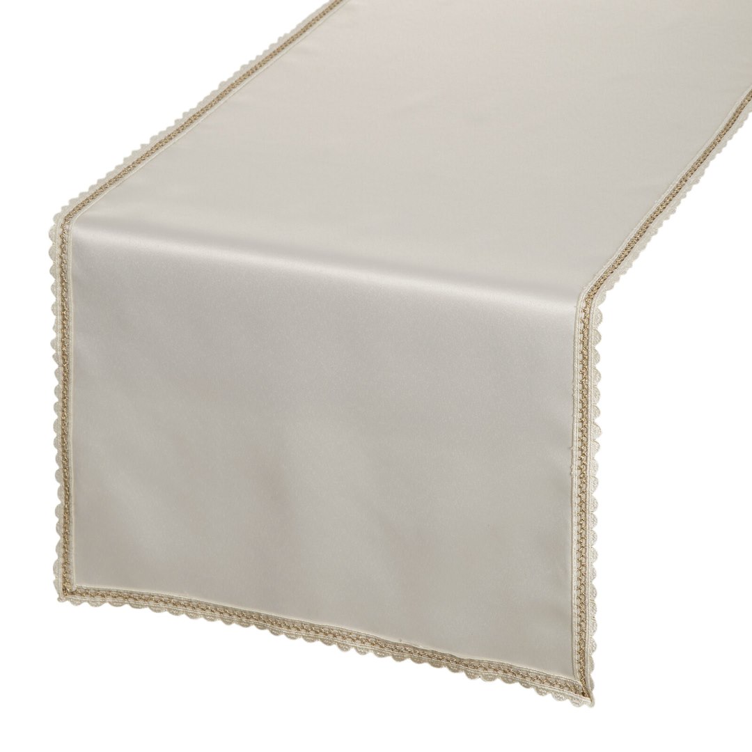 Bieżnik LACE 40x180 cm kremowy haftowane zdobienie