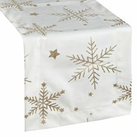 Bieżnik świąteczny 13B 40x140 cm biały w gwiazdki