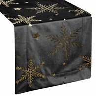 Bieżnik świąteczny 20B 40x140 cm czarny w gwiazdki