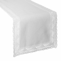 Bieżnik NATALY 40X140 cm biały koronka