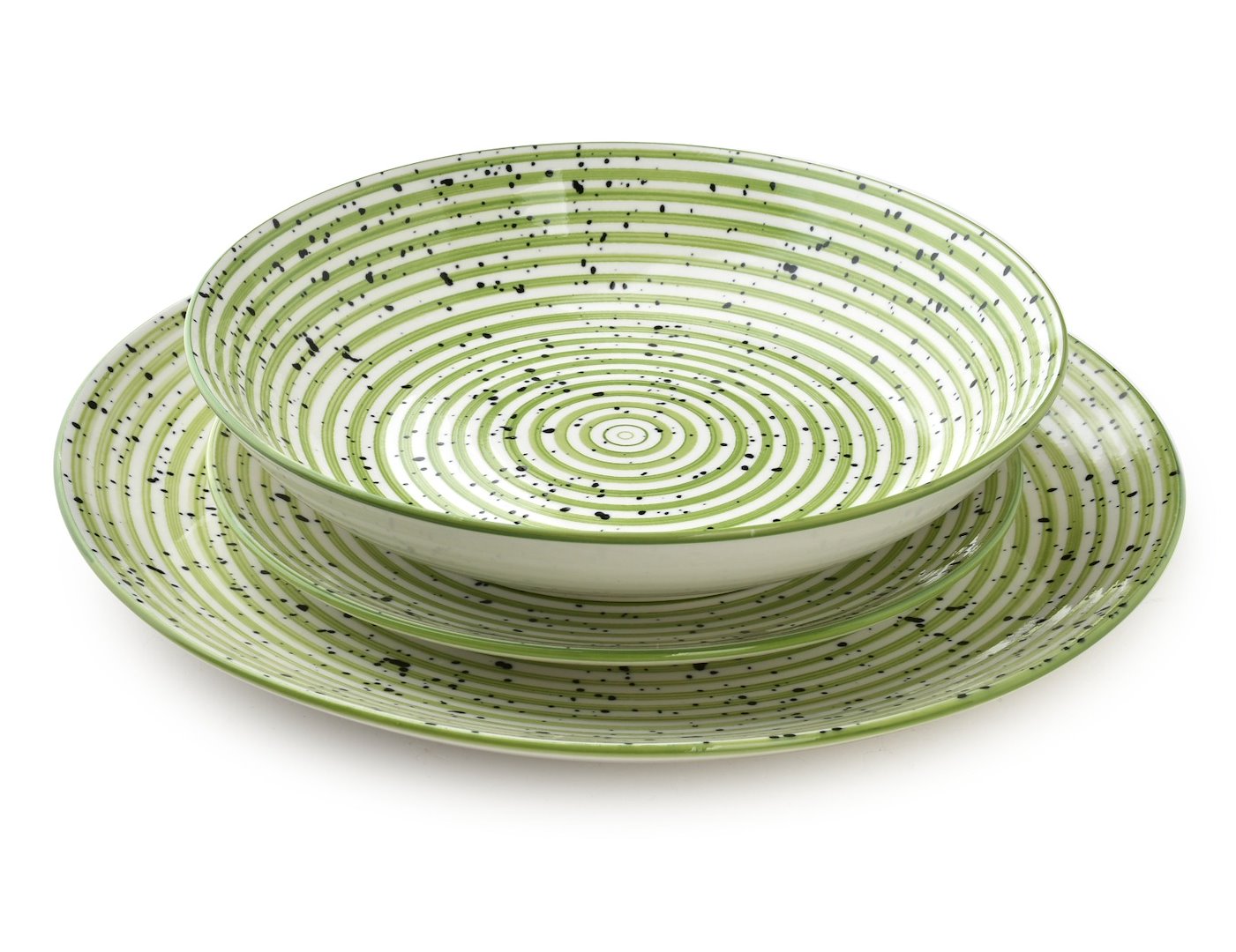 Komplet obiadowy Stripes Green 18 el.