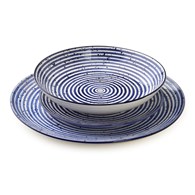 Komplet obiadowy Stripes Blue 18 el.