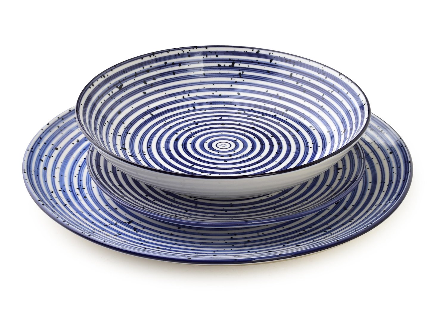 Komplet obiadowy Stripes Blue 18 el.