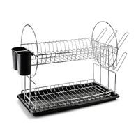 Dwupiętrowy ociekacz Basic Kitchen chrom