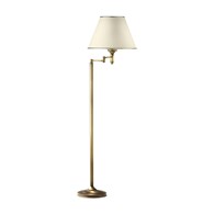 Lampa Podłogowa CLASSIC Regulowana Złoty Beżowy Abażur 1xE27 158 cm
