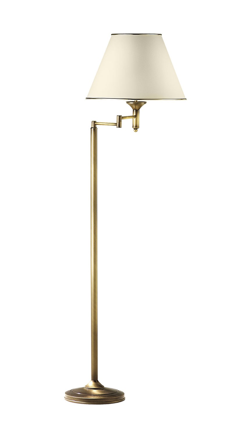 Lampa Podłogowa CLASSIC Regulowana Złoty Beżowy Abażur 1xE27 158 cm