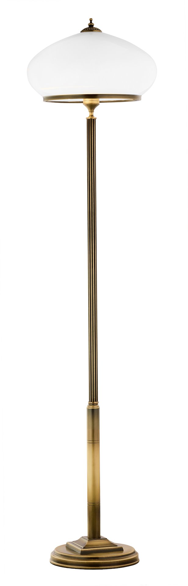 Lampa Podłogowa ZEUS Patyna Biały Szklany Klosz 2xE27 170 cm