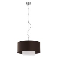 Lampa Wisząca AVEO Brązowy Biały Abażur Szklany Klosz 1xE27 35 cm