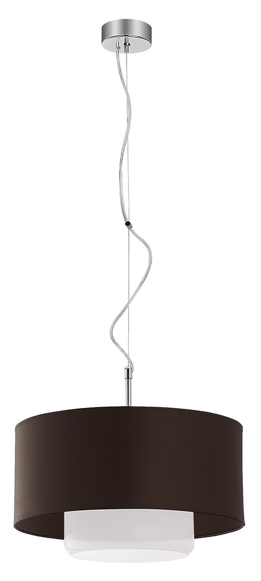 Lampa Wisząca AVEO Brązowy Biały Abażur Szklany Klosz 1xE27 35 cm