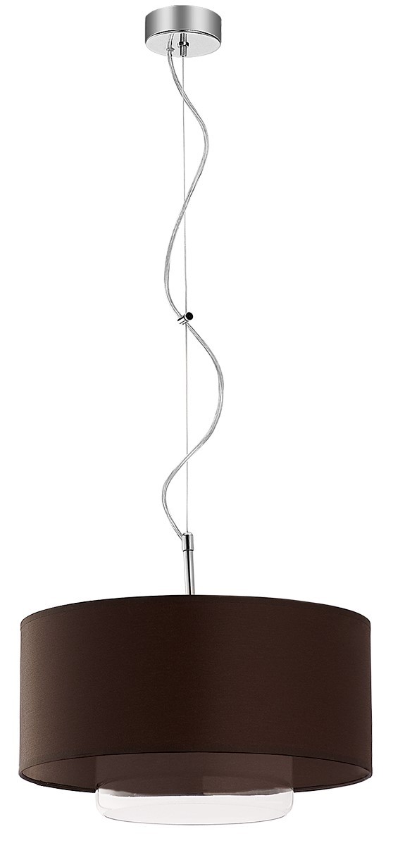 Lampa Wisząca AVEO Brązowy Transparentny Abażur Szklany Klosz 1xE27 35 cm