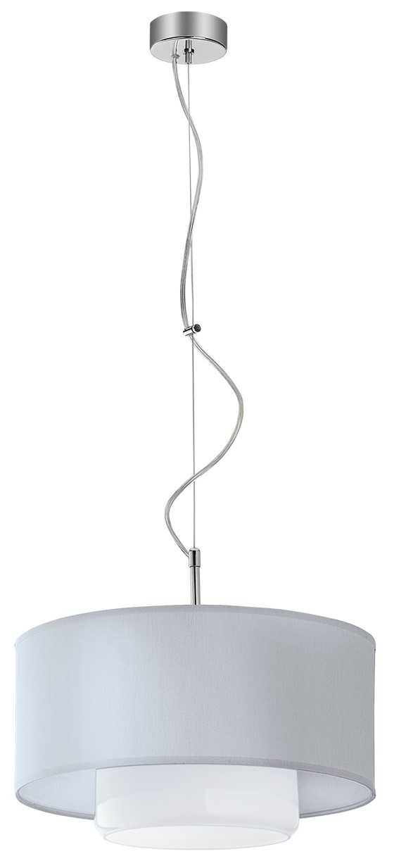 Lampa Wisząca AVEO Srebrny Biały Abażur Szklany Klosz 1xE27 35 cm