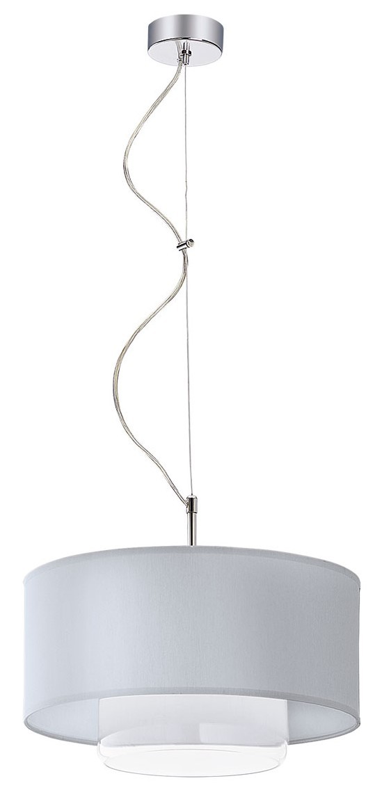 Lampa Wisząca AVEO Srebrny Transparentny Abażur Szklany Klosz 1xE27 35 cm