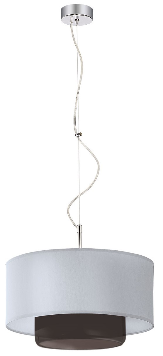 Lampa Wisząca AVEO Srebrny Szary Abażur Szklany Klosz 1xE27 35 cm