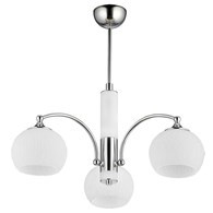Lampa Sufitowa LARGO Srebrny Biały Szklane Klosze 3xE27