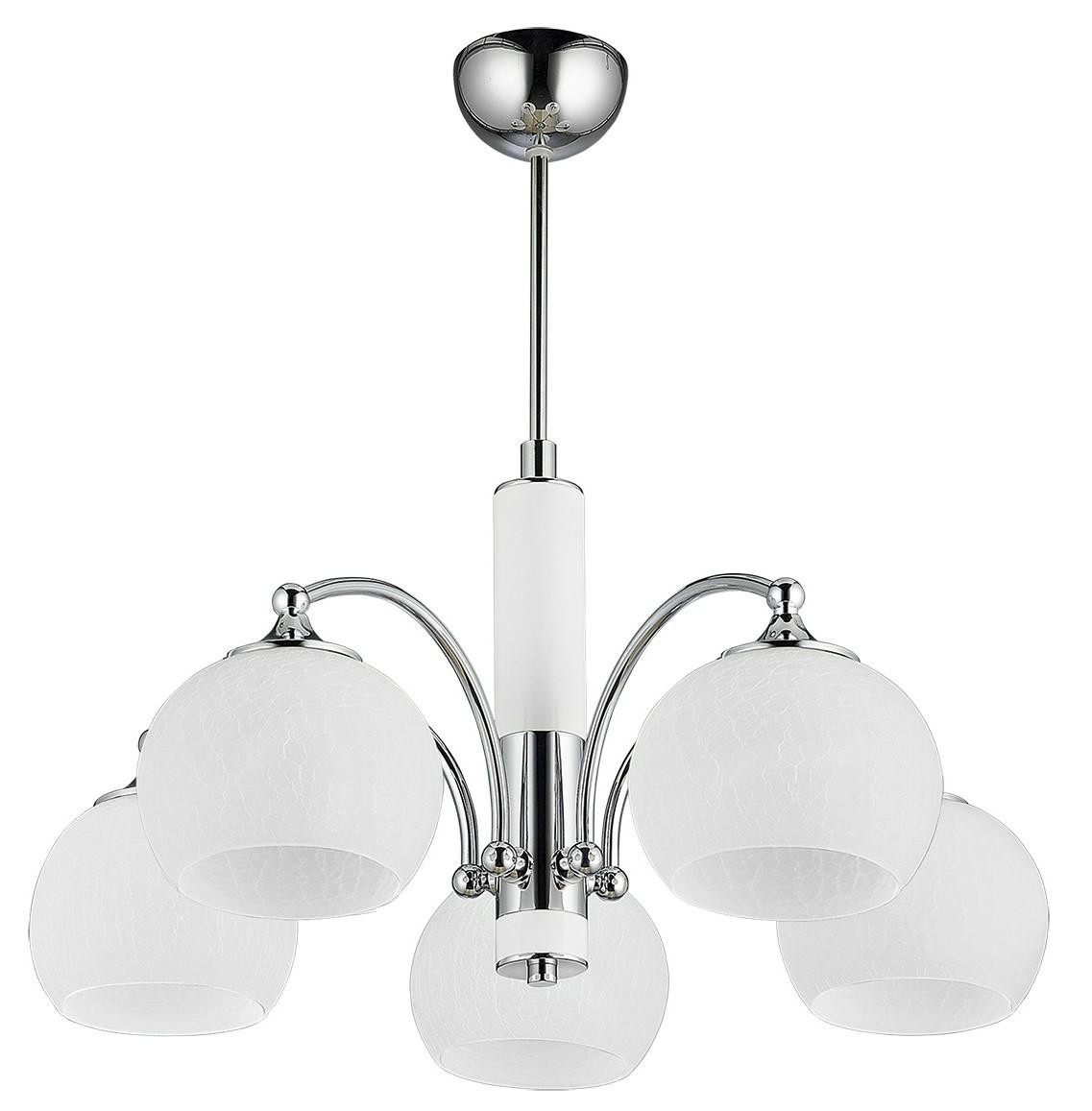 Lampa Sufitowa LARGO Srebrny Biały Szklane Klosze 5xE27