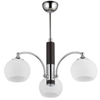 Lampa Sufitowa LARGO Srebrny Wenge Biały Szklane Klosze 3xE27