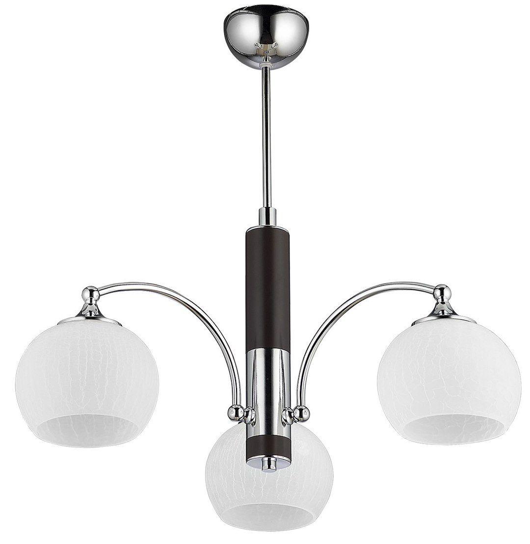 Lampa Sufitowa LARGO Srebrny Wenge Biały Szklane Klosze 3xE27