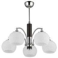 Lampa Sufitowa LARGO Srebrny Wenge Biały Szklane Klosze 5xE27