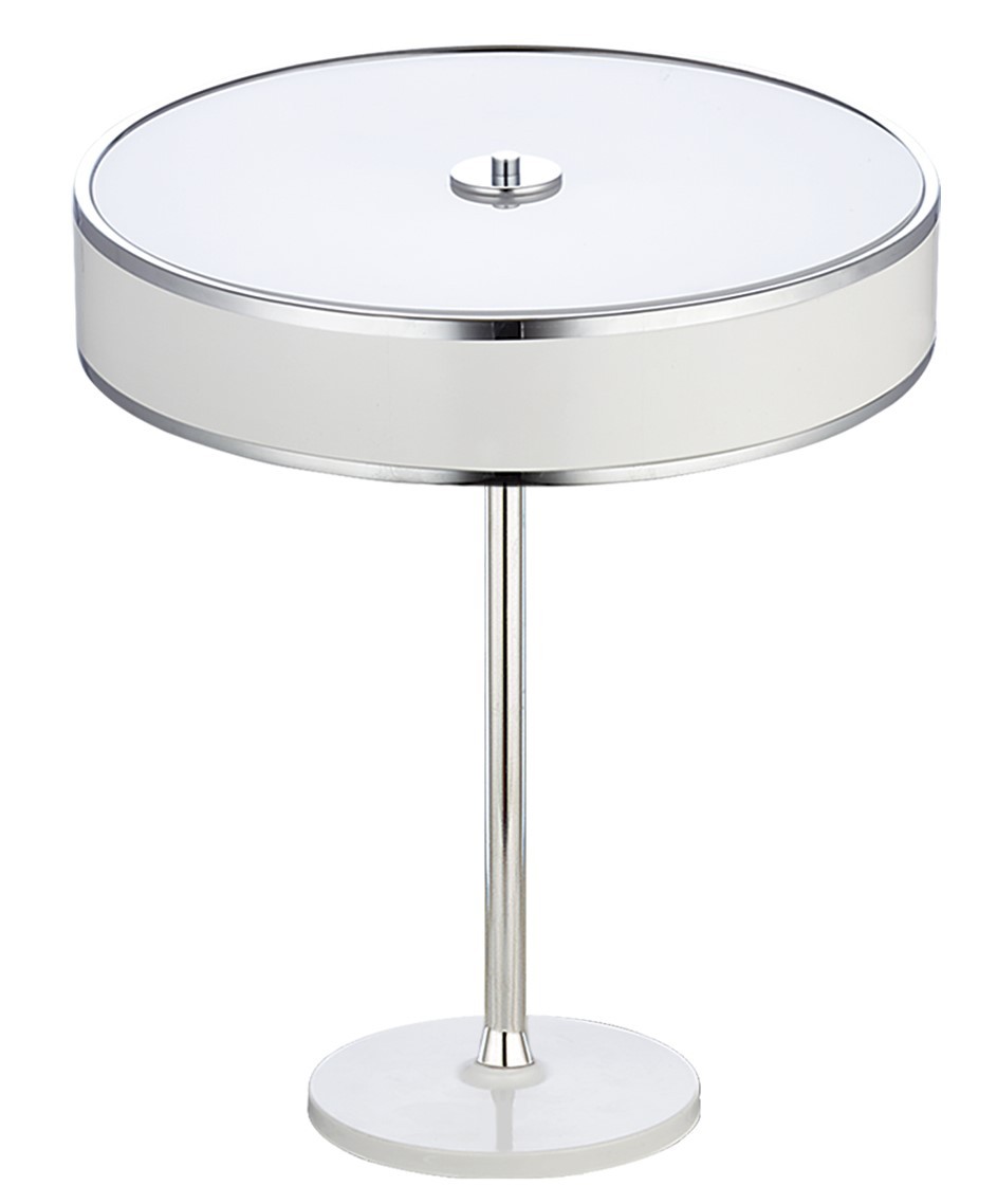 Lampka Stołowa JAZZ Srebrny Biały 2xE14 47 cm