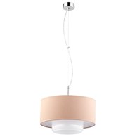 Lampa Wisząca AVEO Brąz Bialy Abażur Szklany Klosz 1xE27 35 cm
