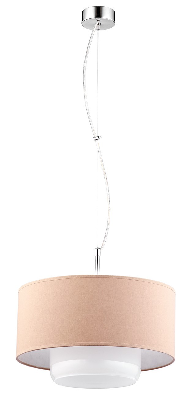 Lampa Wisząca AVEO Brąz Bialy Abażur Szklany Klosz 1xE27 35 cm