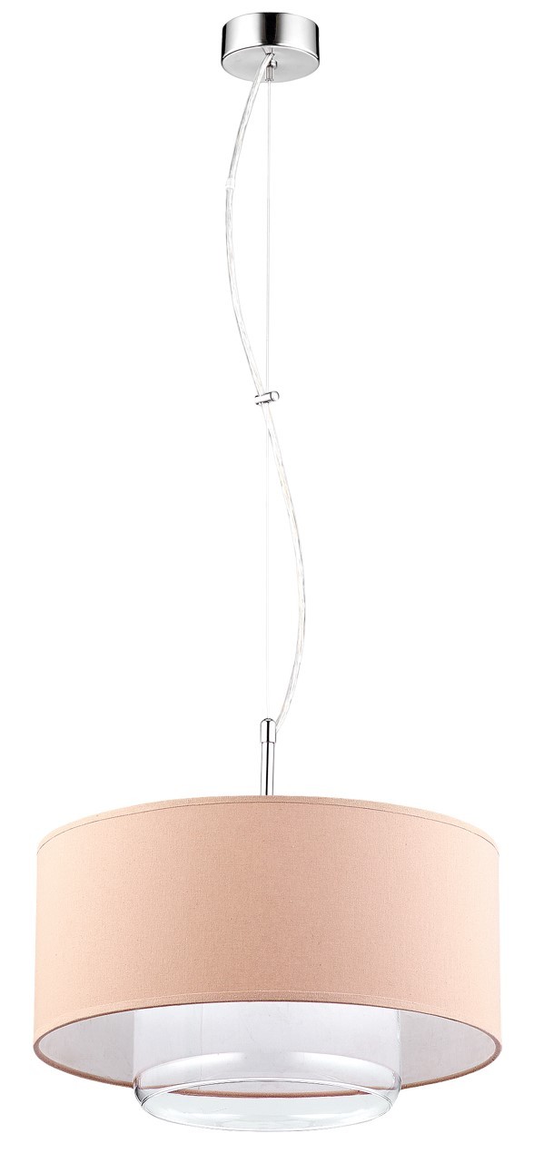 Lampa Wisząca AVEO Brąz Transparentny Abażur Szklany Klosz 1xE27 35 cm