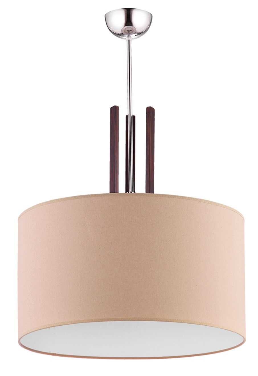 Lampa Sufitowa BOSTON Srebrny Brązowy Abażur 3xE14 44 cm