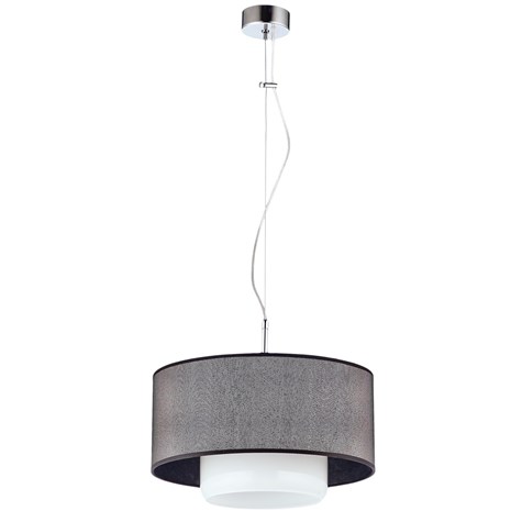 Lampa Wisząca AVEO Czarny Biały Abażur Szklany Klosz 1xE27 35 cm