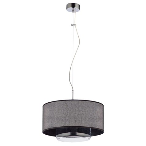 Lampa Wisząca AVEO Czarny Transparentny Abażur Szklany Klosz 1xE27 35 cm