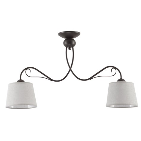 Lampa Sufitowa KAMELIA Brązowy Szary Abażury 2xE27